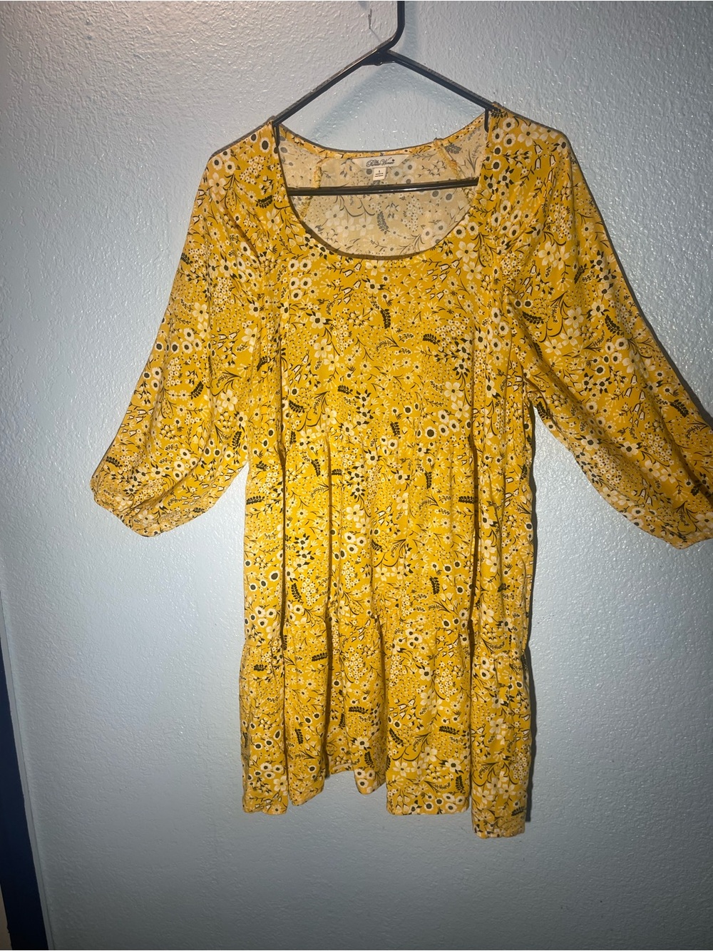 The Pioneer Woman Mustard Floral Scoop Neck Tunic